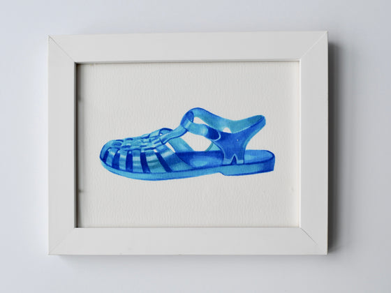 Blue Jelly Shoe (Framed)